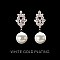CRYSTAL CZ DROP PEARL POST EARRINGS