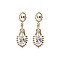 DOUBLE STONE CRYSTAL CUBIC  DANGLY POST EARRING SLECZ6360