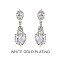 DOUBLE STONE CRYSTAL CUBIC  DANGLY POST EARRING SLECZ6360