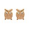 Fashioanble Sm Metal Owl Post Earring with Stone Eyes SLEE0497