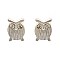 Fashioanble Sm Metal Owl Post Earring with Stone Eyes SLEE0497