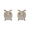 Fashioanble Sm Metal Owl Post Earring with Stone Eyes SLEE0497