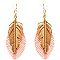 EE0543-LP Metal Leaf Leather Earring
