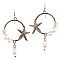 EE0609-LP Plastic Pearl Sea Life Metal Fish Hook Earring