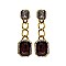 Trendy Dangly Rectangular Gems and Chain Fashion Earrings SLEG203