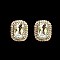 TRENDY EMERALD SHAPE RHINESTONE POST EARRINGS SLEH1936