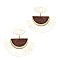 Metal Eye Thread Half Moon Earrings