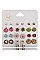 PACK OF 12 STYLISH ASSORTED COLOR 12-PAIR MULTI EARRING SET