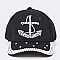 Crystal Anchor Embellished Fashion Denim Cap