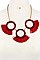 STYLISH CIRCLE TASSELED BEADS STATEMENT NECKLACE SET JY-ENE-10844