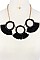 STYLISH CIRCLE TASSELED BEADS STATEMENT NECKLACE SET JY-ENE-10844