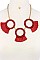 STYLISH CIRCLE TASSELED BEADS STATEMENT NECKLACE SET JY-ENE-10844