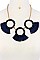 STYLISH CIRCLE TASSELED BEADS STATEMENT NECKLACE SET JY-ENE-10844