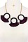 STYLISH CIRCLE TASSELED BEADS STATEMENT NECKLACE SET JY-ENE-10844