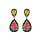 FASHIONABLE DANGLY TEARDROP GEM EARRINGS SLEQ148