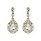 FASHIONABLE DANGLY TEARDROP W/ STONES EARRINGS SLEQ154