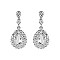 FASHIONABLE DANGLY TEARDROP W/ STONES EARRINGS SLEQ154