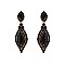 FASHIONABLE DANGLY LEAF W/ OVAL GEM and STONES EARRINGS SLEQ158