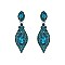 FASHIONABLE DANGLY LEAF W/ OVAL GEM and STONES EARRINGS SLEQ158