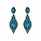 FASHIONABLE DANGLY LEAF W/ OVAL GEM and STONES EARRINGS SLEQ158