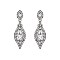 FASHIONABLE DANGLY LEAF W/ OVAL GEM and STONES EARRINGS SLEQ158