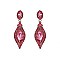 FASHIONABLE DANGLY LEAF W/ OVAL GEM and STONES EARRINGS SLEQ158