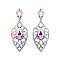 Fashionable Dangly Teardrop Gem with Stones Earrings SLEQ177