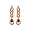 Fashionable 2 Tone Stone Encrusted Twist Earrings SLEQ179