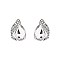 Fashionable Teardrop Gem with Stone Leaf Stud Earrings SLEQ181