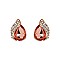 Fashionable Teardrop Gem with Stone Leaf Stud Earrings SLEQ181