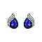 Fashionable Teardrop Gem with Stone Leaf Stud Earrings SLEQ181