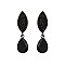 Fashionable Stone Encrusted Leaf with Dangly Teardrop Gem Earrings SLEQ183