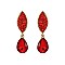 Fashionable Stone Encrusted Leaf with Dangly Teardrop Gem Earrings SLEQ183
