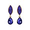 Fashionable Stone Encrusted Leaf with Dangly Teardrop Gem Earrings SLEQ183