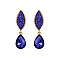 Fashionable Stone Encrusted Leaf with Dangly Teardrop Gem Earrings SLEQ183