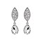 Fashionable Stone Encrusted Leaf with Dangly Teardrop Gem Earrings SLEQ183