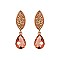 Fashionable Stone Encrusted Leaf with Dangly Teardrop Gem Earrings SLEQ183