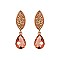 Fashionable Stone Encrusted Leaf with Dangly Teardrop Gem Earrings SLEQ183