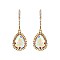 FASHIONABLE DANGLY TEARDROP GEM W/ RHINESTONE EARRING SLEQ184