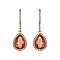 FASHIONABLE DANGLY TEARDROP GEM W/ RHINESTONE EARRING SLEQ184