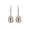 FASHIONABLE DANGLY TEARDROP GEM W/ RHINESTONE EARRING SLEQ184