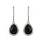 FASHIONABLE DANGLY TEARDROP GEM W/ RHINESTONE EARRING SLEQ184