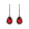 FASHIONABLE DANGLY TEARDROP GEM W/ RHINESTONE EARRING SLEQ184