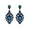 Fashionable Dangly Teardrop Gem Cluster Earrings SLEQ196