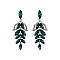 Fashionable Dangly Leaf Marquise Gem Cluster Earrings SLEQ202