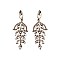 Fashionable Dangly Leaf Marquise Gem Cluster Earrings SLEQ202