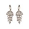 Fashionable Dangly Leaf Marquise Gem Cluster Earrings SLEQ202