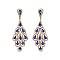 Fashionable Dangly Teardrop Gem Cluster Earrings SLEQ210