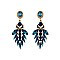 Fashionable Dangly Gem Cluster Leaf Earrings SLEQ214