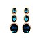 Fashionable Dangly 3 Drop Oval Gem Earrings SLEQ247